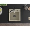 Mexen Vito 1-bowl granite sink with Aster kitchen tap, beige - 6503-69-73450-07-B