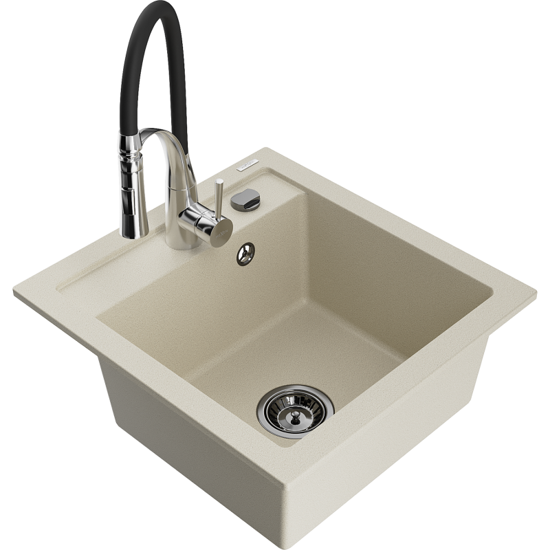 Mexen Vito graniittinen 1-allas keittiöhana Aster, beige - 6503-69-73450-07-B