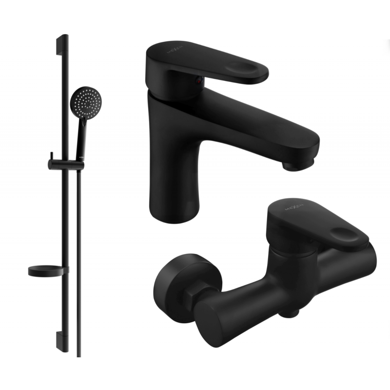 Mexen Kama DS75 Duschset, schwarz - 72504DS75-70