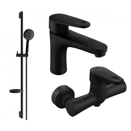Mexen Kama DS75 douche set, zwart - 72504DS75-70