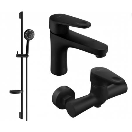Mexen Kama DS75 Duschset, schwarz - 72504DS75-70