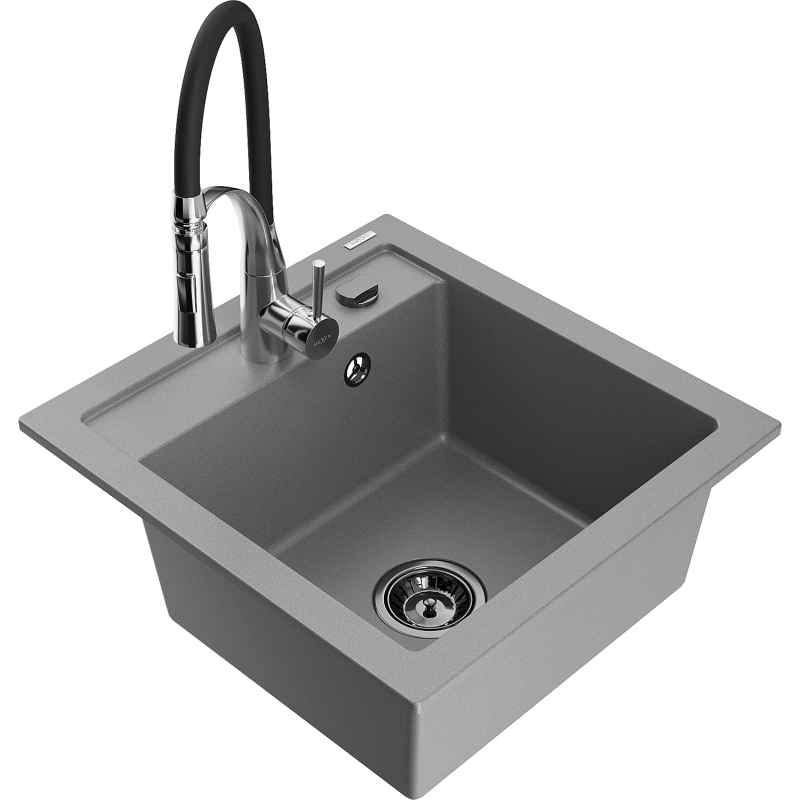 Mexen Vito granits-Spullsteen mat 1 Kammer mat Kichenduch Aster, gro - 6503-71-73450-07-B