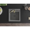 Mexen Vito Granitspüle 1-Becken mit Küchenarmatur Aster, grau - 6503-71-73450-57-B