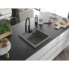 Mexen Vito 1-bowl Granite Sink with Aster Kitchen Tap, Grey - 6503-71-73450-70-B