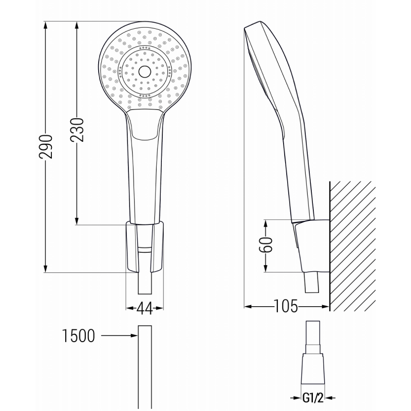Mexen Kama R05 ensemble de baignoire, chrome - 72503R05-00