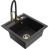 Mexen Vito granite sink 1-compartment with Aster kitchen tap, black/silver metallic- 6503-73-73450-57-G
