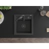 Mexen Vito fregadero de granito de 1 cubeta con grifo de cocina Aster, negro moteado - 6503-76-73450-70-B