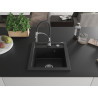 Mexen Vito Granitspüle 1-Becken mit Küchenarmatur Aster, schwarz - 6503-77-73450-07