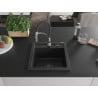Mexen Vito Einbauspüle 1-becken mit Küchenarmatur Aster, schwarz - 6503-77-73450-07-B