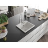 Mexen Milo évier en granit 1 bac avec mitigeur de cuisine Aster, blanc - 6505-20-73450-02