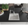 Mexen Milo fregadero de granito de 1 cubeta con grifo de cocina Aster, blanco - 6505-20-73450-07