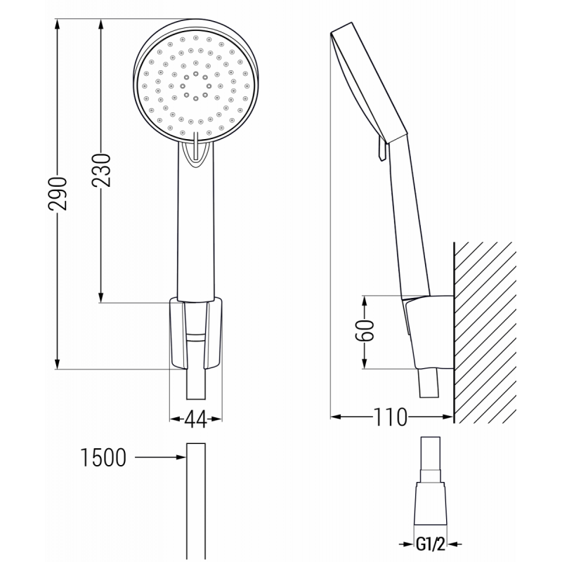 Mexen Kama R75 conjunto de baño, cromo - 72503R75-00