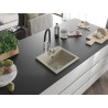 Mexen Milo Granitspüle 1-beckig mit Küchenarmatur Aster, beige - 6505-69-73450-07