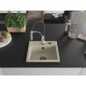 Mexen Milo single-bowl granite sink with Aster kitchen faucet, beige - 6505-69-73450-07-B