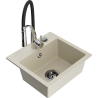 Mexen Milo Granitspüle 1-Becken mit Küchenarmatur Aster, beige - 6505-69-73450-07-B
