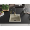 Mexen Milo Granit-Spülbecken 1-Kammer mit Küchenarmatur Aster, beige - 6505-69-73450-57-B