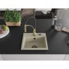 Mexen Milo granite 1-bowl sink with Aster kitchen tap, beige - 6505-69-73450-57-B