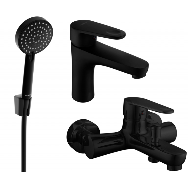 Mexen Kama R75 juego de baño, negro - 72503R75-70