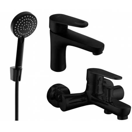 Mexen Kama R75 conjunto de bañera, negro - 72503R75-70