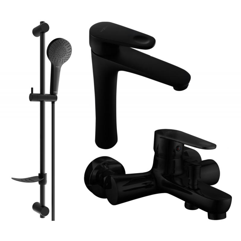 Mexen Kama DF05 conjunto de bañera, negro - 72513DF05-70
