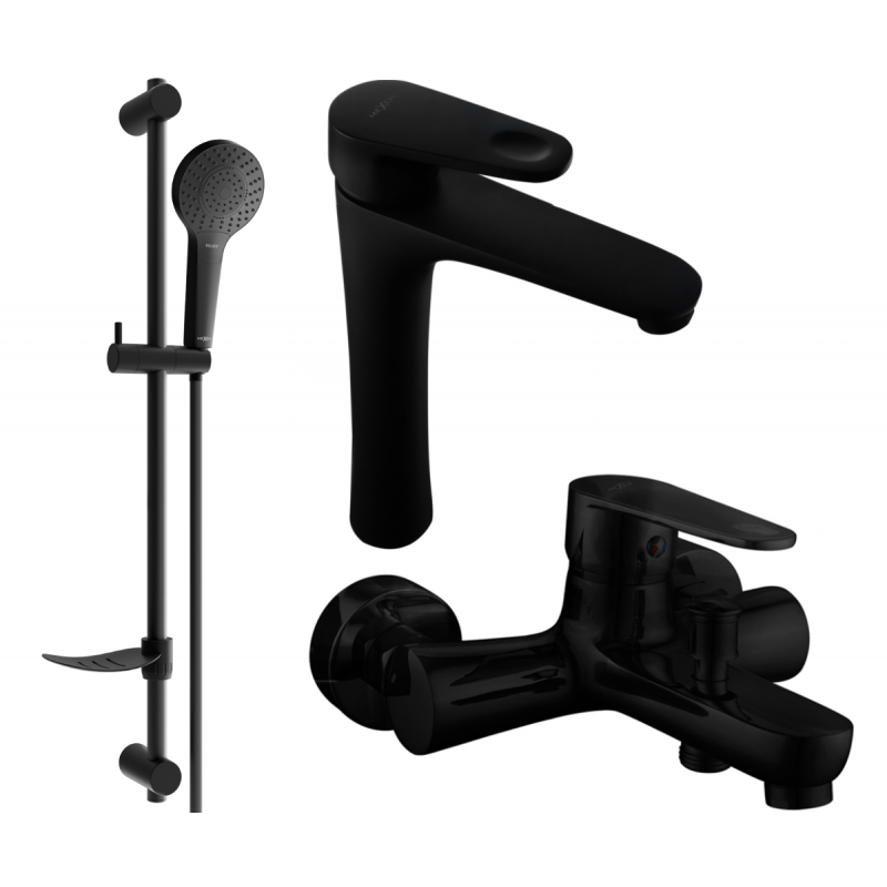 Mexen Kama DF05 ensemble de baignoire, noir - 72513DF05-70