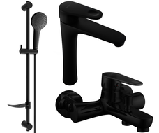 Mexen Kama DF05 Bathtub Set, Black - 72513DF05-70