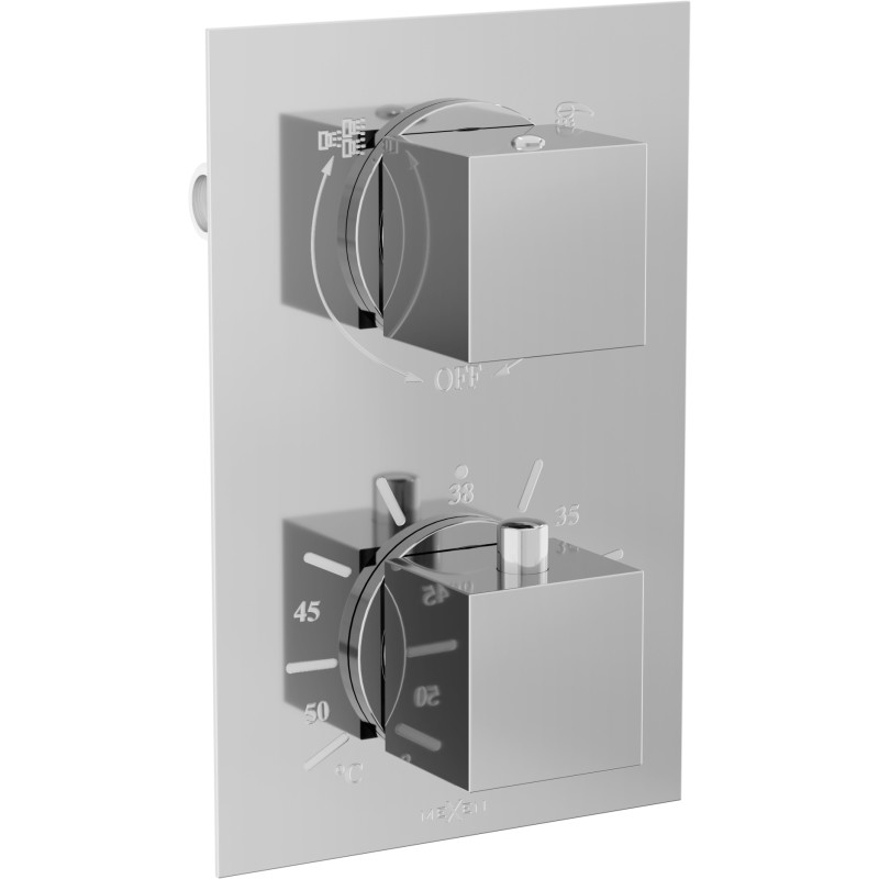 Mexen Cube termostaatiline vannidušisegisti 2-väljundiga, kroom - 77502-00