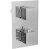 Mexen Cube thermostatic bath-shower faucet 2-outlet, chrome - 77502-00