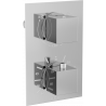 Mexen Cube thermostatische Wannenduscharmatur mit 2 Ausgängen, Chrom - 77502-00