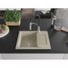 Mexen Enzo Granitspüle 1-Becken mit Abtropffläche und Küchenarmatur Aster, beige - 6506-69-73450-07