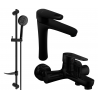 Mexen Kama DF75 bath set, black - 72513DF75-70