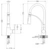 Mexen Gaspar granite sink 1.5-bowl with drainer and Aster kitchen tap, white - 6507-20-73450-07