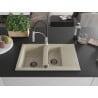Mexen Gaspar Granitspüle 1,5-beckig mit Abtropffläche und Küchenarmatur Aster, beige - 6507-69-73450-07-B