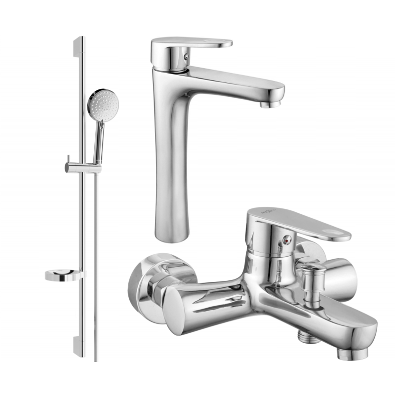 Mexen Kama DS75 bath set, chrome - 72513DS75-00