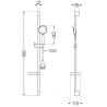 Mexen Kama DS75 Badewannen-Set, schwarz - 72513DS75-70