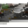 Mexen Gaspar granite sink 1.5-bowl with drainer and Aster kitchen tap, black/silver - 6507-73-73450-57-G