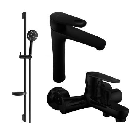 Mexen Kama DS75 Badewannen-Set, schwarz - 72513DS75-70