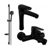 Mexen Kama DS75 Bath Set, Black - 72513DS75-70