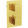 Mexen Cube termostatisk badkar- och duschblandare med 2 utlopp, guld - 77502-50