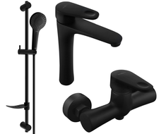 Mexen Kama DF05 doucheset, zwart - 72514DF05-70