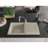 Mexen Pablo granite sink 1-bowl with drainer and Aster kitchen tap, beige - 6510-69-73450-07