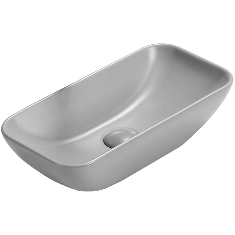 Mexen Klara lavabo sobre encimera 46 x 23 cm, gris claro mate - 21564661