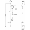 Mexen Kama DF75 douchekit, zwart - 72514DF75-70