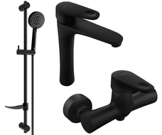 Mexen Kama DF75 duschset, svart - 72514DF75-70