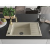 Mexen Elias granieten spoelbak 1-kamerig met afdruiprek en keukenmengkraan Aster, beige - 6511-69-73450-57-B