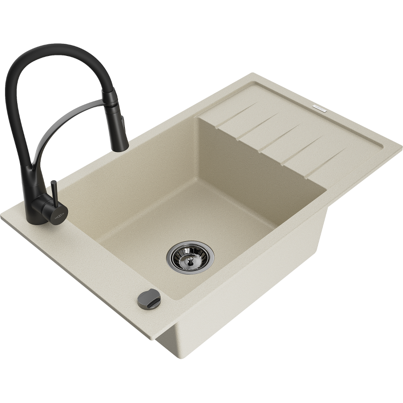 Mexen Elias 1-Kummer Granit-Spullstein mat Oflaaf an Kichenkraaft Aster, beige - 6511-69-73450-70-B