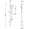 Ensemble de douche Mexen Kama DS75, noir - 72514DS75-70