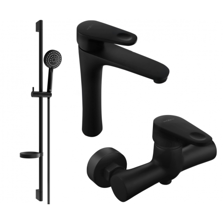 Ensemble de douche Mexen Kama DS75, noir - 72514DS75-70