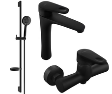 Mexen Kama DS75 doucheset, zwart - 72514DS75-70