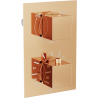 Mexen Cube Misturadora termostática para banheira e duche de 2 saídas, ouro rosa - 77502-60
